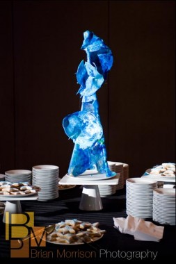chicago corporate event photographer - blue ice sculpture