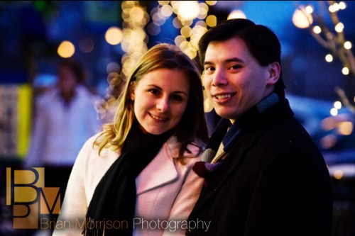 wheaton engagement session photography - closeup with christmas lights