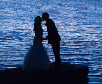 bride and groom along waukegan river, wilmington, IL